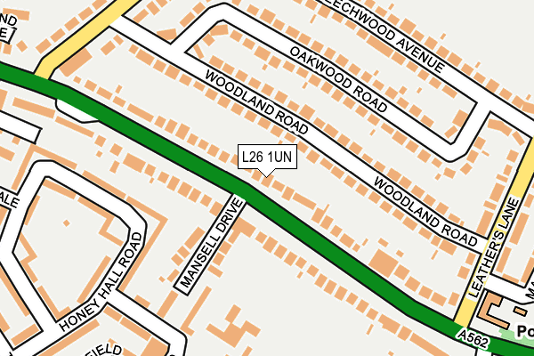 L26 1UN map - OS OpenMap – Local (Ordnance Survey)