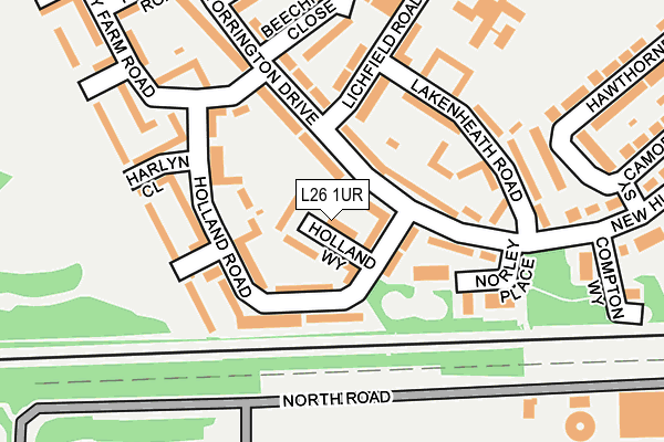 L26 1UR map - OS OpenMap – Local (Ordnance Survey)