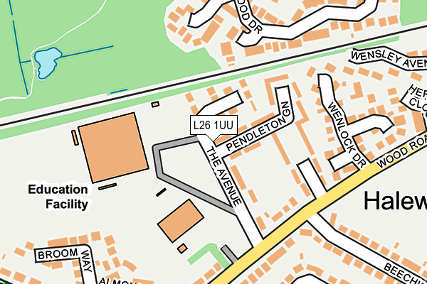 L26 1UU map - OS OpenMap – Local (Ordnance Survey)