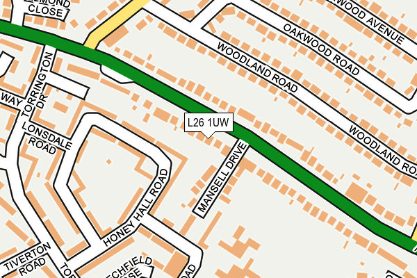 L26 1UW map - OS OpenMap – Local (Ordnance Survey)