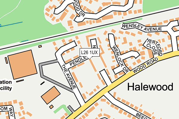 L26 1UX map - OS OpenMap – Local (Ordnance Survey)