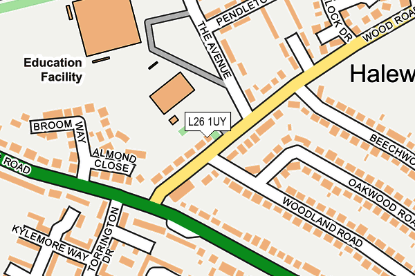 L26 1UY map - OS OpenMap – Local (Ordnance Survey)