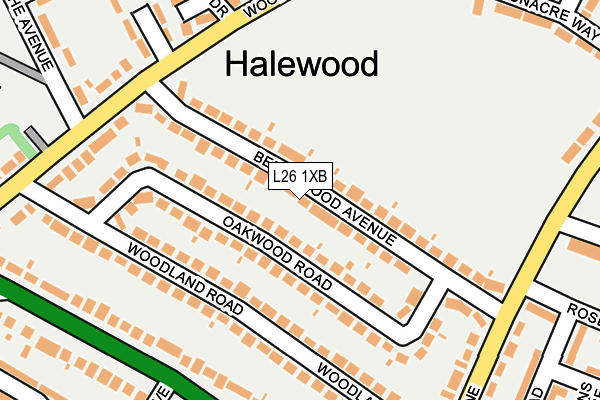 L26 1XB map - OS OpenMap – Local (Ordnance Survey)