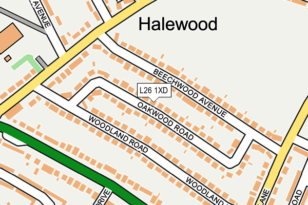 L26 1XD map - OS OpenMap – Local (Ordnance Survey)