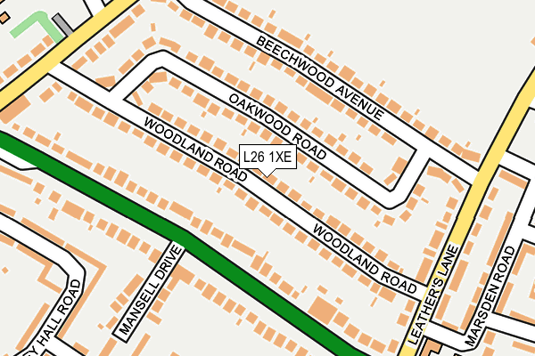 L26 1XE map - OS OpenMap – Local (Ordnance Survey)