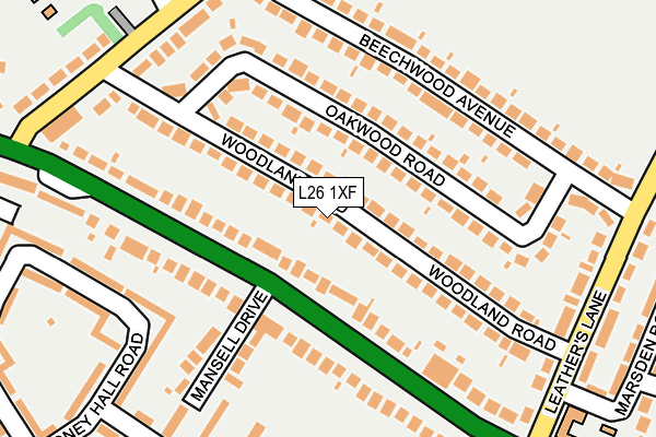 L26 1XF map - OS OpenMap – Local (Ordnance Survey)