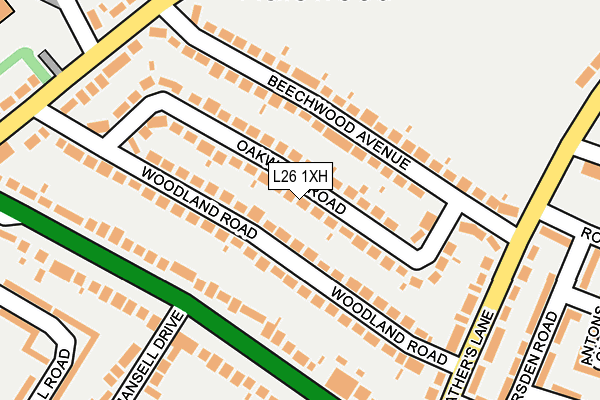 L26 1XH map - OS OpenMap – Local (Ordnance Survey)