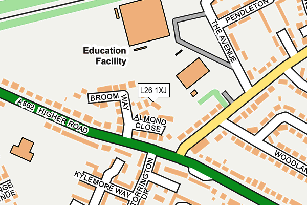 L26 1XJ map - OS OpenMap – Local (Ordnance Survey)