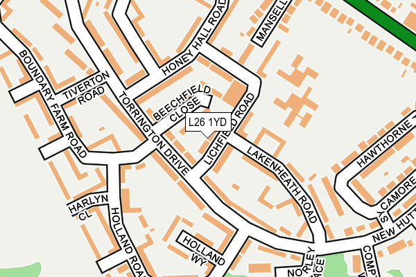 L26 1YD map - OS OpenMap – Local (Ordnance Survey)