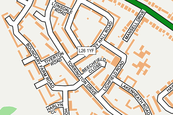 L26 1YF map - OS OpenMap – Local (Ordnance Survey)