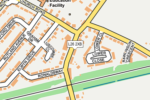 L26 2XB map - OS OpenMap – Local (Ordnance Survey)