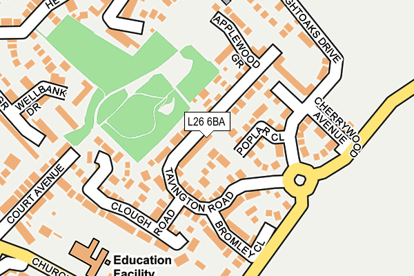 L26 6BA map - OS OpenMap – Local (Ordnance Survey)