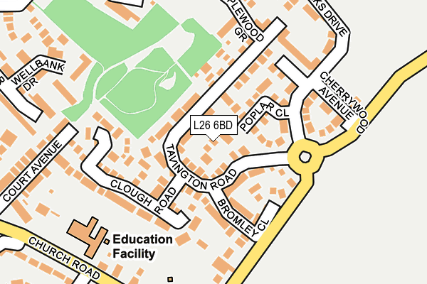 L26 6BD map - OS OpenMap – Local (Ordnance Survey)