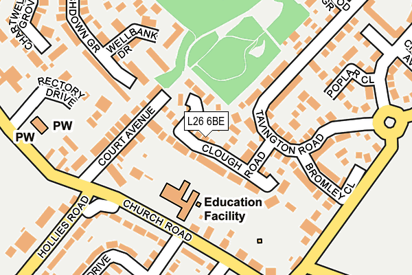 L26 6BE map - OS OpenMap – Local (Ordnance Survey)