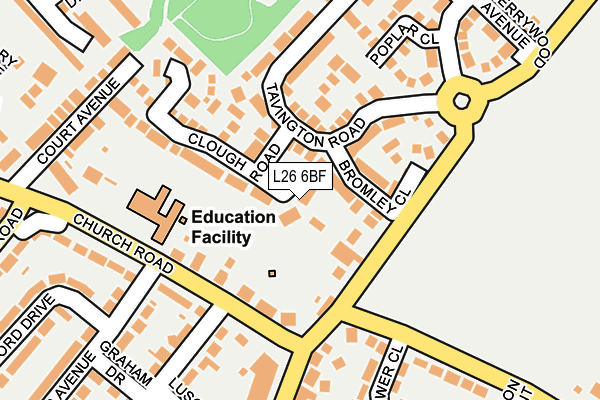L26 6BF map - OS OpenMap – Local (Ordnance Survey)