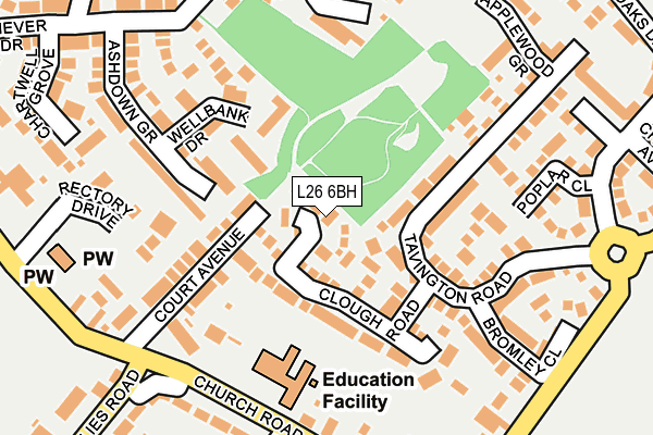 L26 6BH map - OS OpenMap – Local (Ordnance Survey)