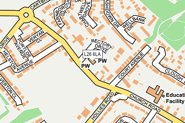 L26 6LA map - OS OpenMap – Local (Ordnance Survey)