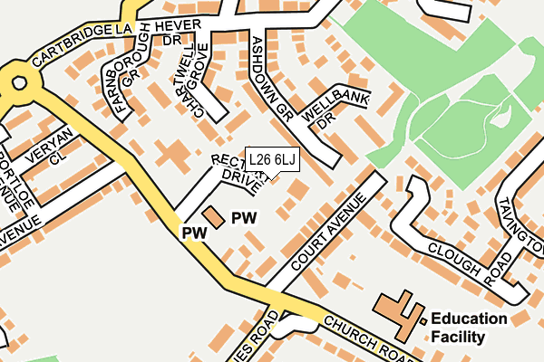 L26 6LJ map - OS OpenMap – Local (Ordnance Survey)