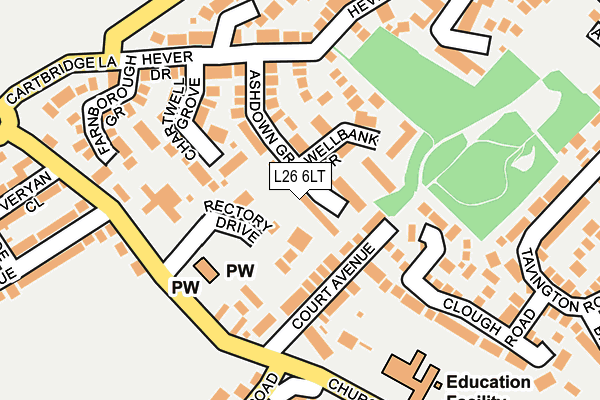 L26 6LT map - OS OpenMap – Local (Ordnance Survey)