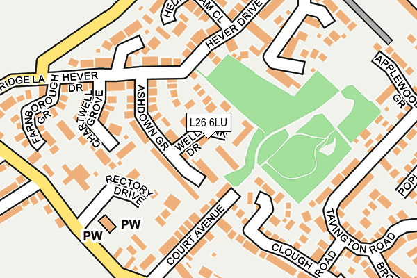 L26 6LU map - OS OpenMap – Local (Ordnance Survey)
