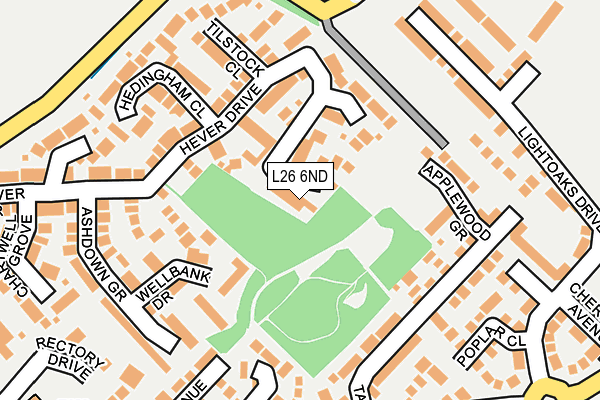L26 6ND map - OS OpenMap – Local (Ordnance Survey)