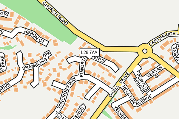 L26 7AA map - OS OpenMap – Local (Ordnance Survey)