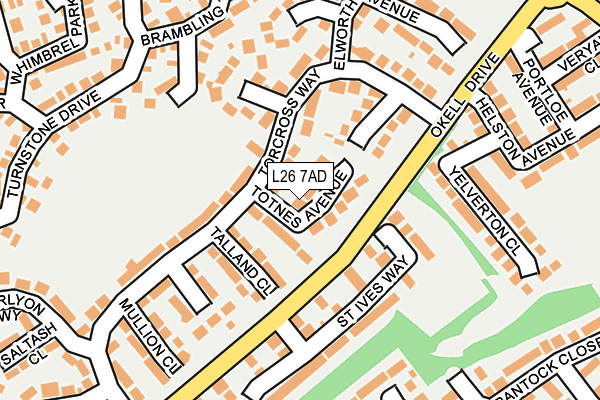 L26 7AD map - OS OpenMap – Local (Ordnance Survey)