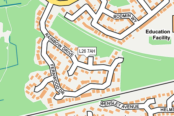L26 7AH map - OS OpenMap – Local (Ordnance Survey)