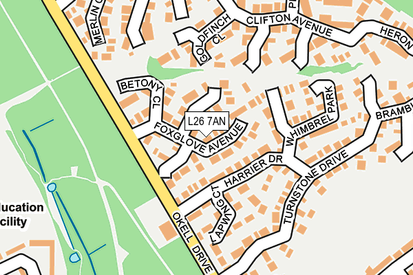 L26 7AN map - OS OpenMap – Local (Ordnance Survey)