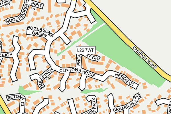 L26 7WT map - OS OpenMap – Local (Ordnance Survey)