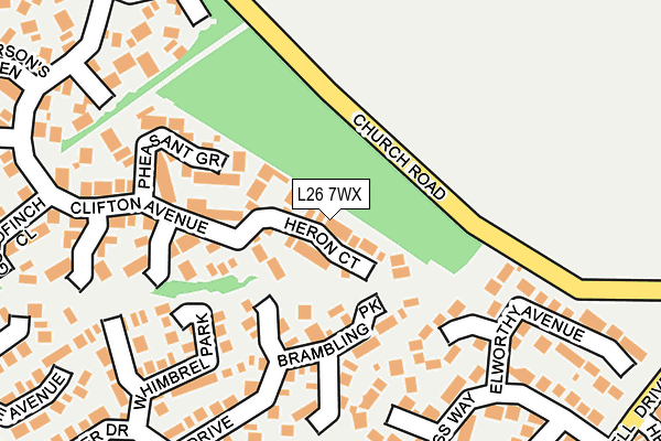 L26 7WX map - OS OpenMap – Local (Ordnance Survey)