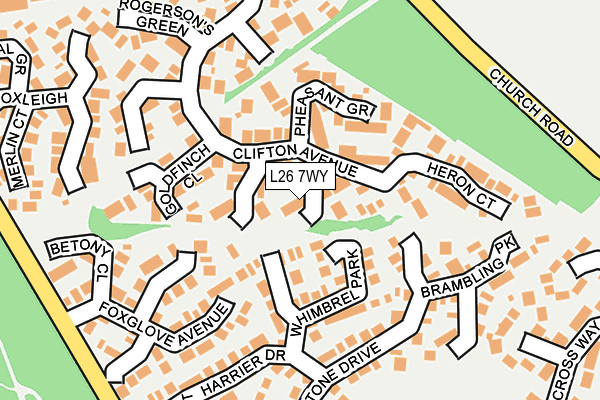 L26 7WY map - OS OpenMap – Local (Ordnance Survey)