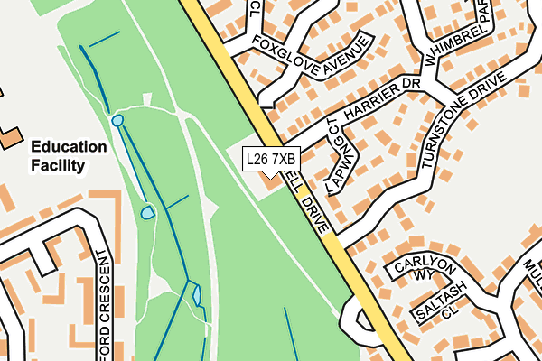 L26 7XB map - OS OpenMap – Local (Ordnance Survey)