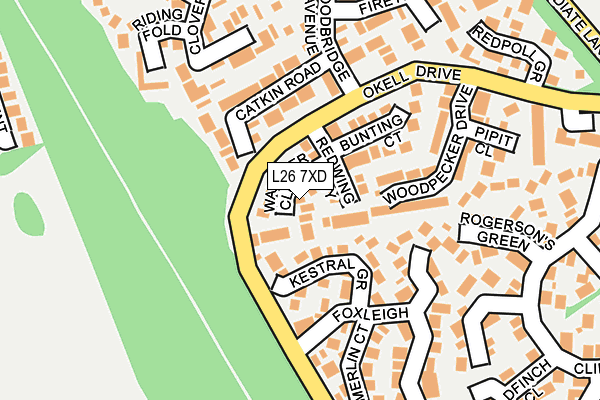 L26 7XD map - OS OpenMap – Local (Ordnance Survey)