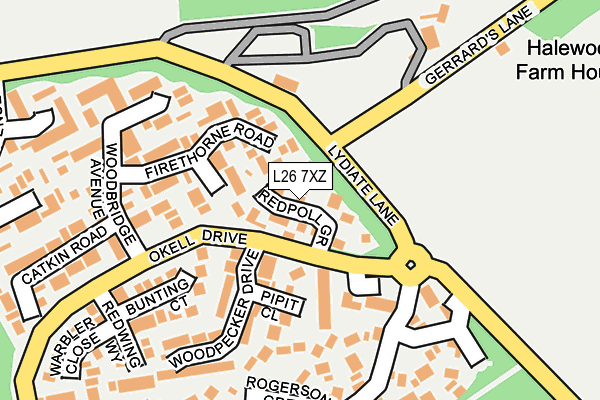L26 7XZ map - OS OpenMap – Local (Ordnance Survey)