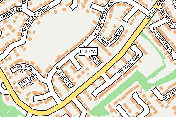 L26 7YA map - OS OpenMap – Local (Ordnance Survey)