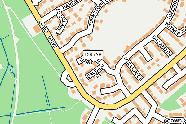 L26 7YB map - OS OpenMap – Local (Ordnance Survey)