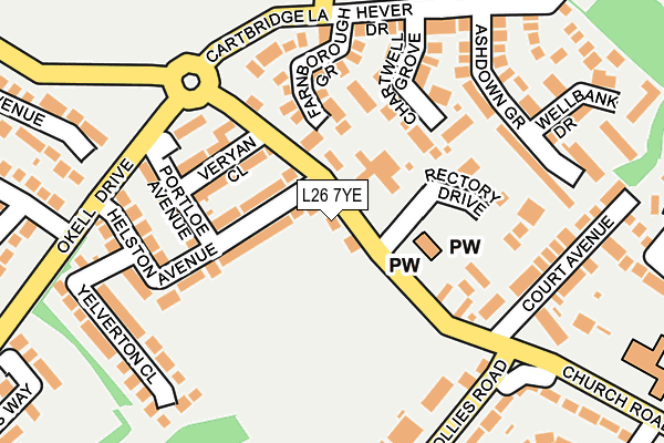 L26 7YE map - OS OpenMap – Local (Ordnance Survey)