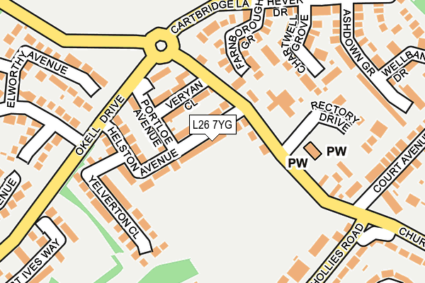 L26 7YG map - OS OpenMap – Local (Ordnance Survey)