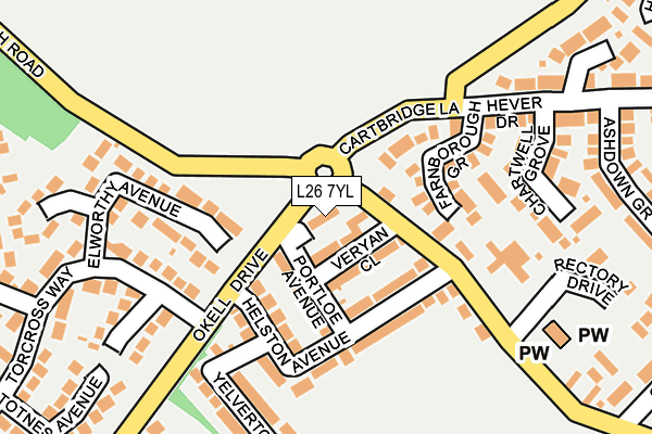 L26 7YL map - OS OpenMap – Local (Ordnance Survey)