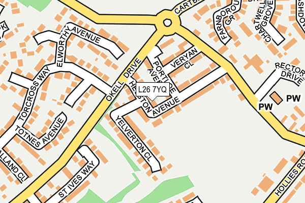 L26 7YQ map - OS OpenMap – Local (Ordnance Survey)