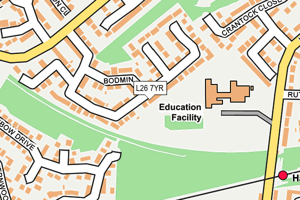 L26 7YR map - OS OpenMap – Local (Ordnance Survey)