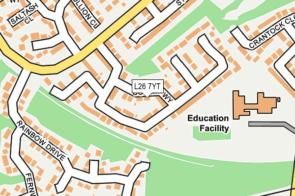 L26 7YT map - OS OpenMap – Local (Ordnance Survey)