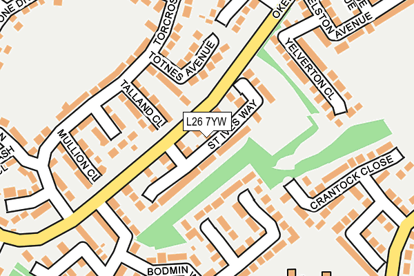 L26 7YW map - OS OpenMap – Local (Ordnance Survey)