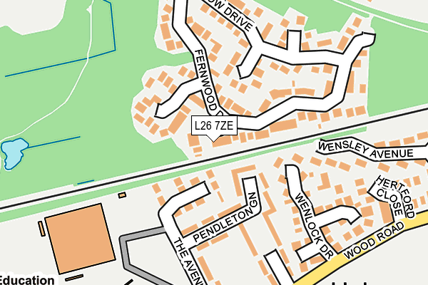 L26 7ZE map - OS OpenMap – Local (Ordnance Survey)