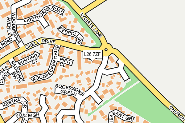 L26 7ZF map - OS OpenMap – Local (Ordnance Survey)