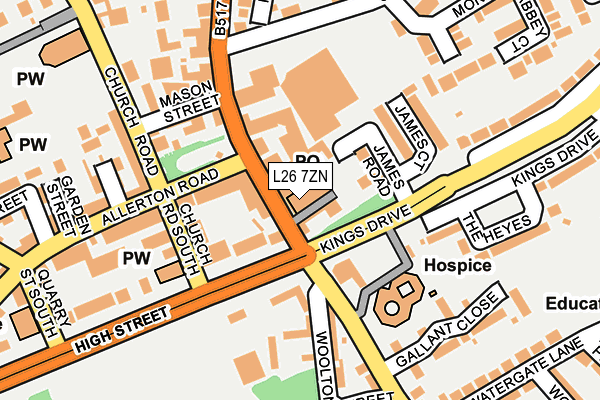 L26 7ZN map - OS OpenMap – Local (Ordnance Survey)