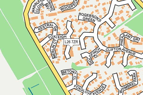 L26 7ZR map - OS OpenMap – Local (Ordnance Survey)