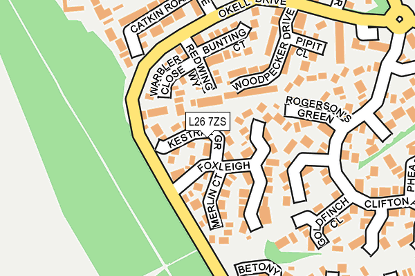 L26 7ZS map - OS OpenMap – Local (Ordnance Survey)