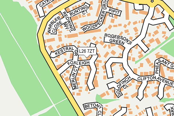L26 7ZT map - OS OpenMap – Local (Ordnance Survey)